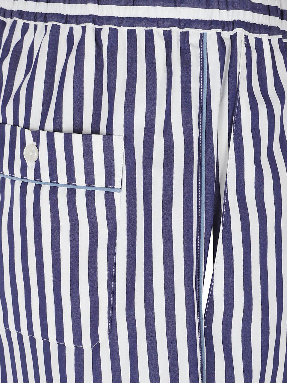 Dolce & Gabbana Vertical Striped Bermuda Shorts In Cotton-Silk Blend Grijs