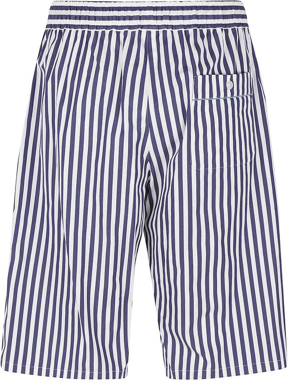 Dolce & Gabbana Vertical Striped Bermuda Shorts In Cotton-Silk Blend Grijs
