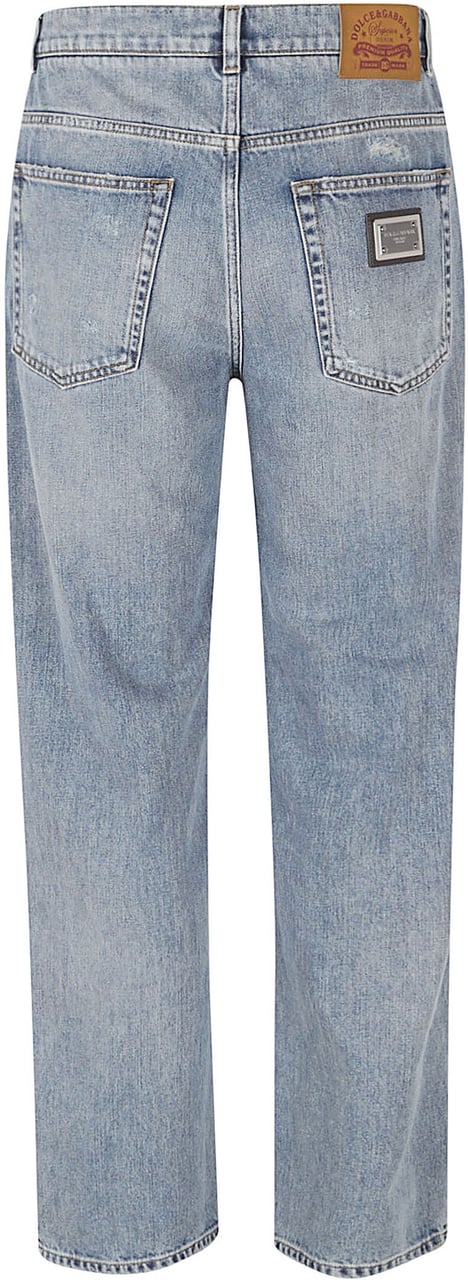 Dolce & Gabbana Light Blue Distressed Denim Jeans Blauw