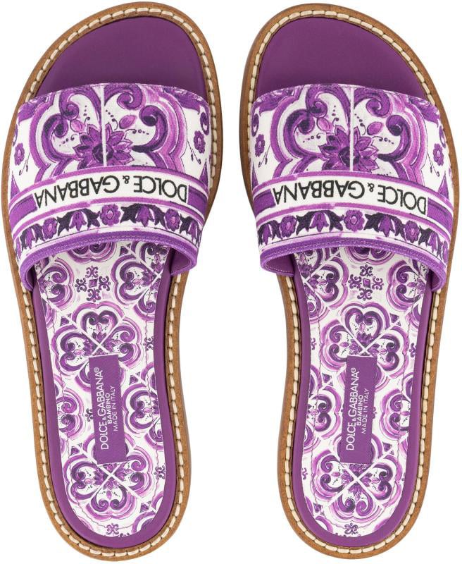 Dolce & Gabbana Flat Slides Paars