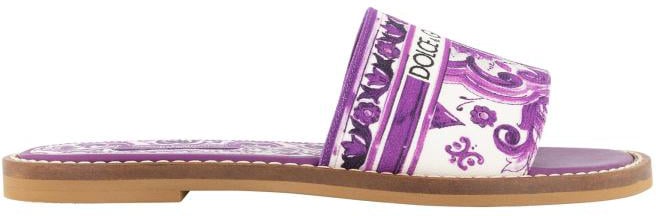 Dolce & Gabbana Flat Slides Paars