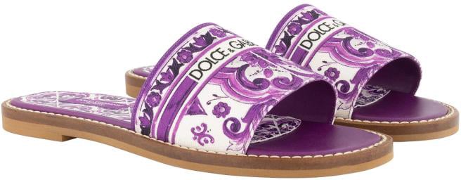 Dolce & Gabbana Flat Slides Paars