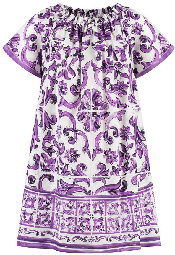 Dolce & Gabbana Short Sleeves Dress Paars