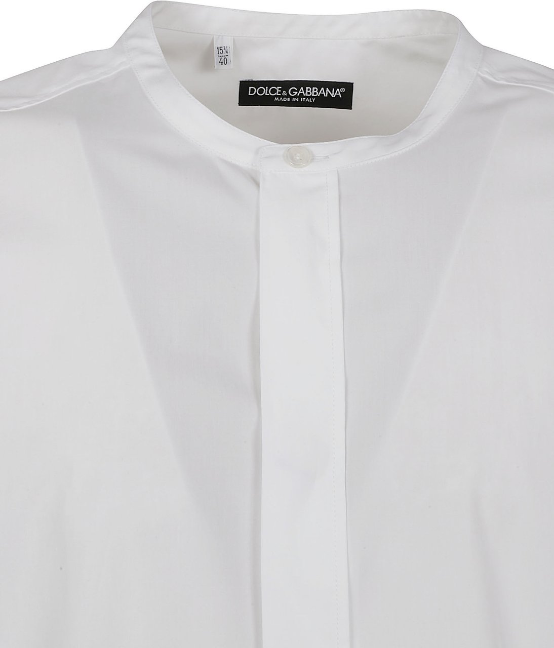 Dolce & Gabbana White Shirt with Band Collar Wit