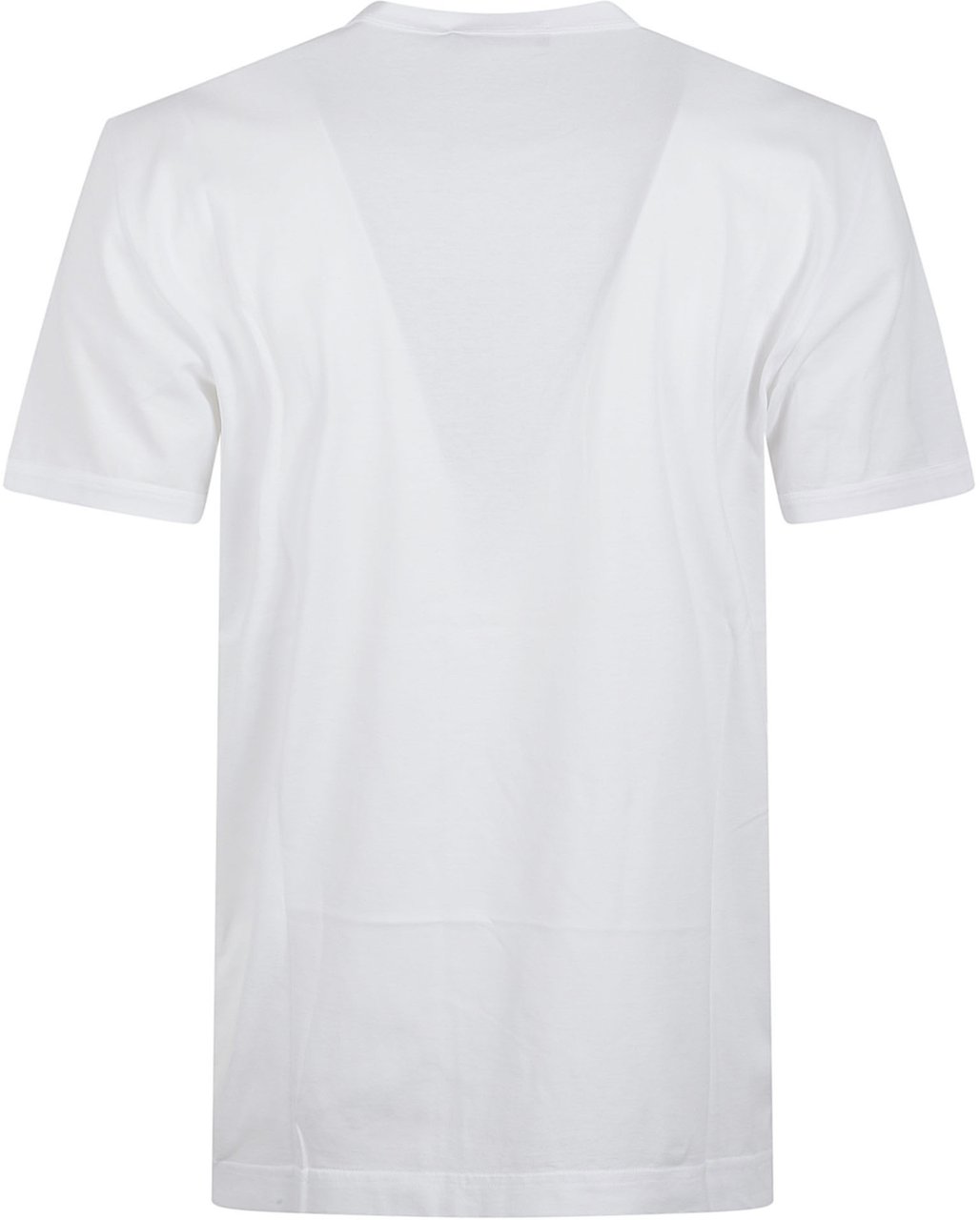 Dolce & Gabbana Plain White Crew Neck Tee with Textured Logo Patch Wit