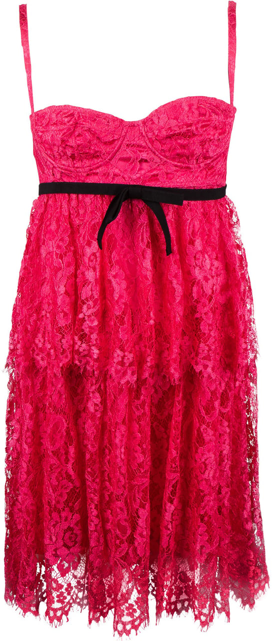 Dolce & Gabbana Pink Spitze Dessous Dress (IT38) Zwart
