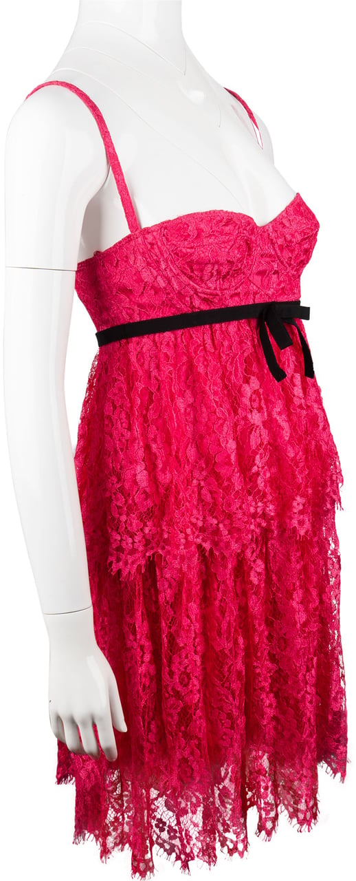 Dolce & Gabbana Pink Spitze Dessous Dress (IT38) Zwart