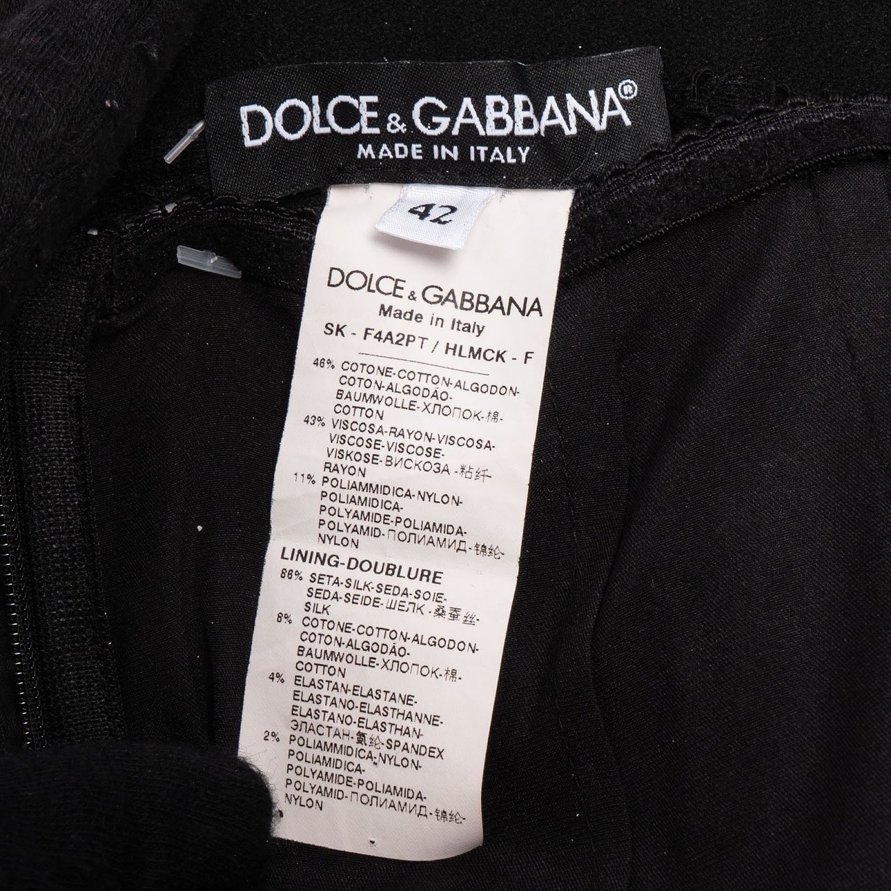 Dolce & Gabbana Black Spitze Lace-Trimmed Skirt (IT42) Zwart