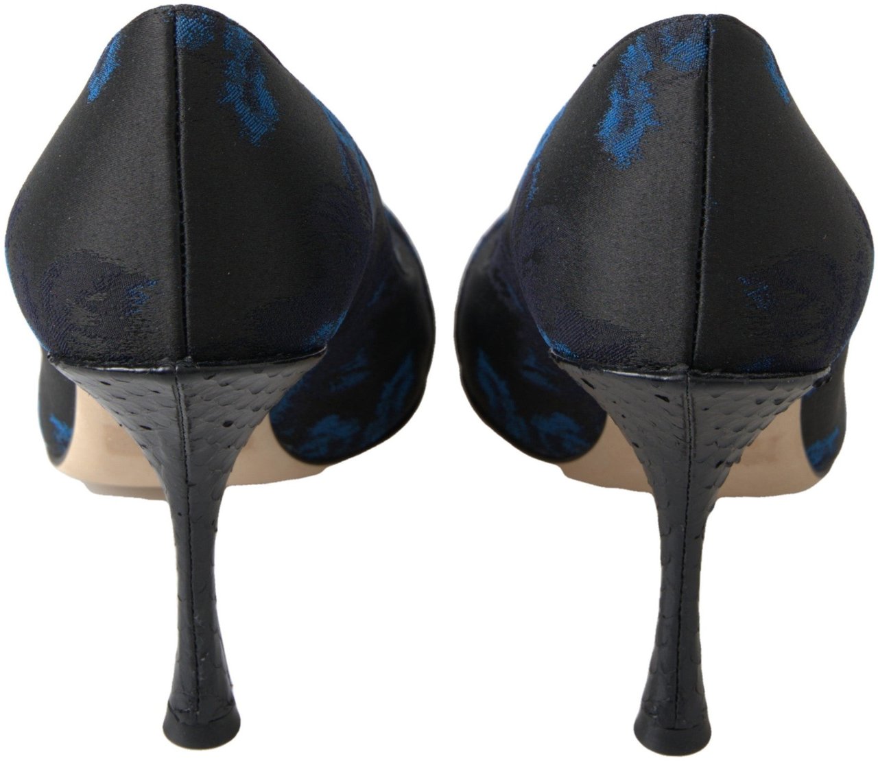 Dolce & Gabbana Blue Floral Ayers Crystal Pumps Shoes Blauw