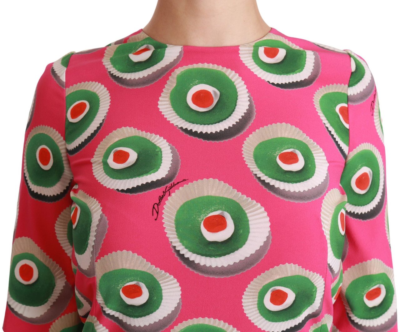 Dolce & Gabbana Pink Silk Cup Cake Shift Stretch Dress Roze