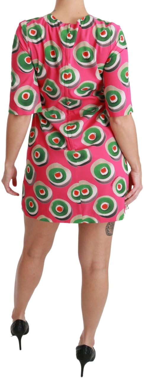 Dolce & Gabbana Pink Silk Cup Cake Shift Stretch Dress Roze