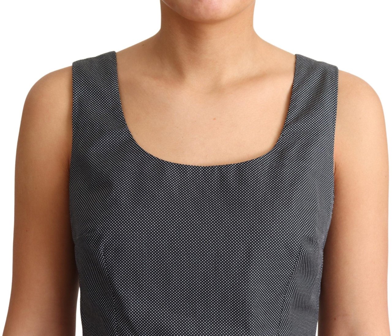 Dolce & Gabbana Black Polka Dotted Cotton A-Line Dress Zwart