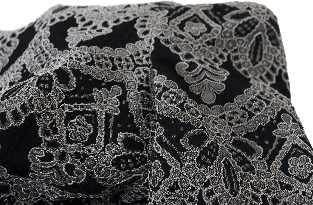 Dolce & Gabbana Black Gray Jacquard Sheath Bodycon Dress Zwart