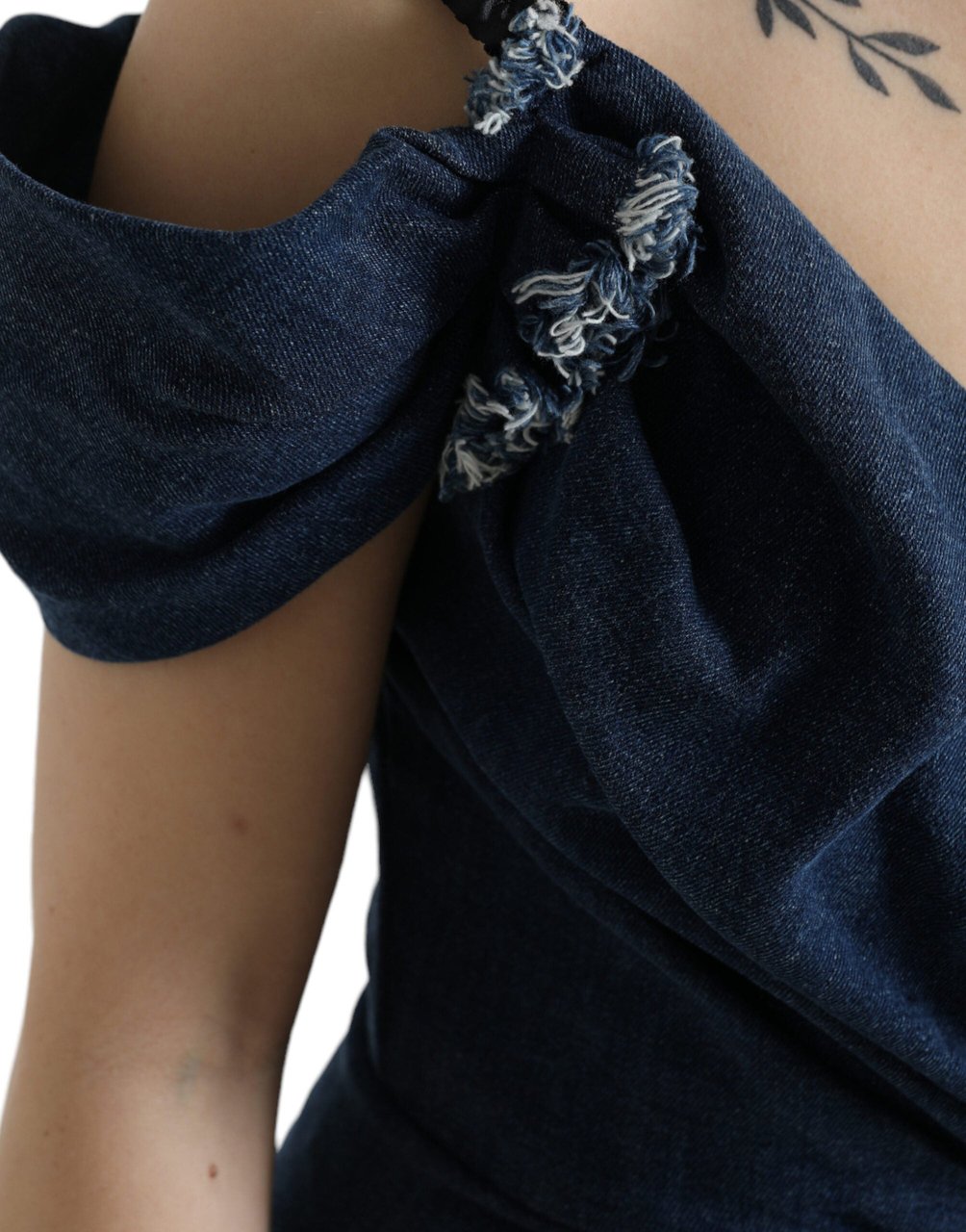 Dolce & Gabbana Blue Patchwork Two Tone Denim Mini Dress Blauw
