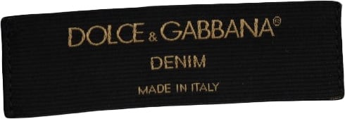 Dolce & Gabbana Blue Short striped Mini Denim Skirt Blauw