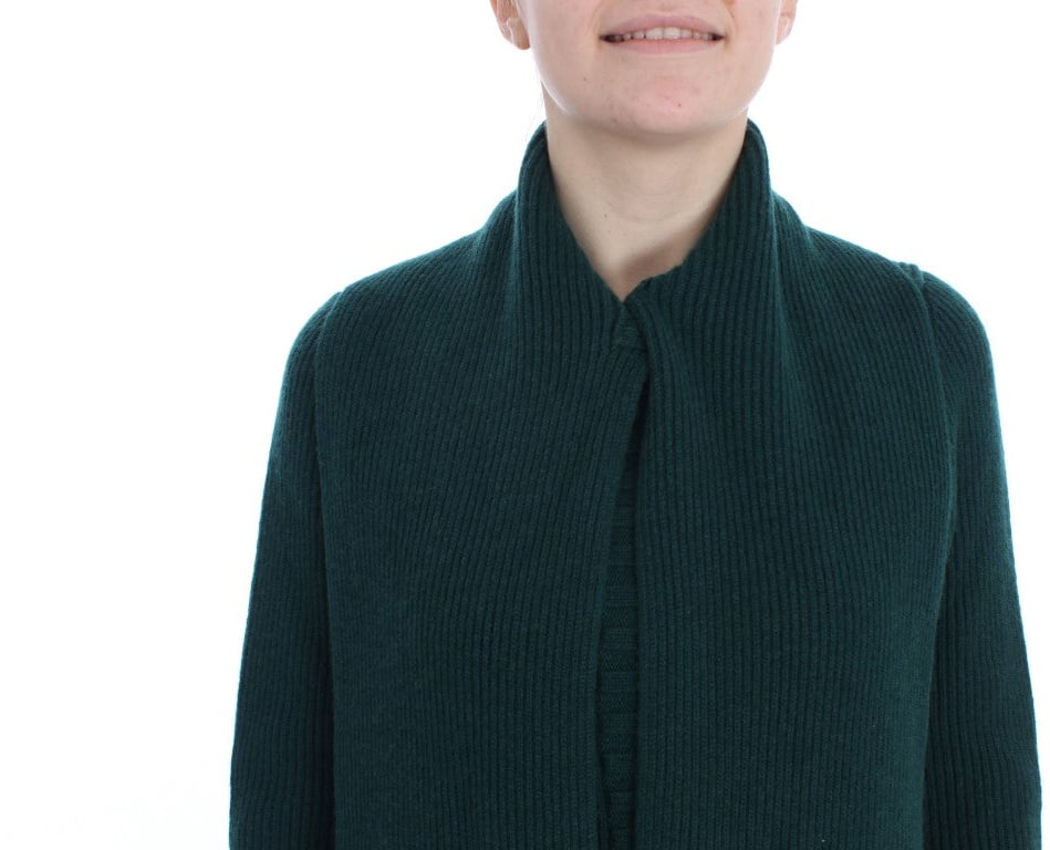 Dolce & Gabbana Green Knitted Cashmere Cardigan Groen