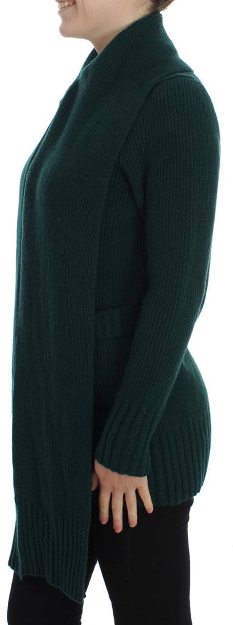 Dolce & Gabbana Green Knitted Cashmere Cardigan Groen