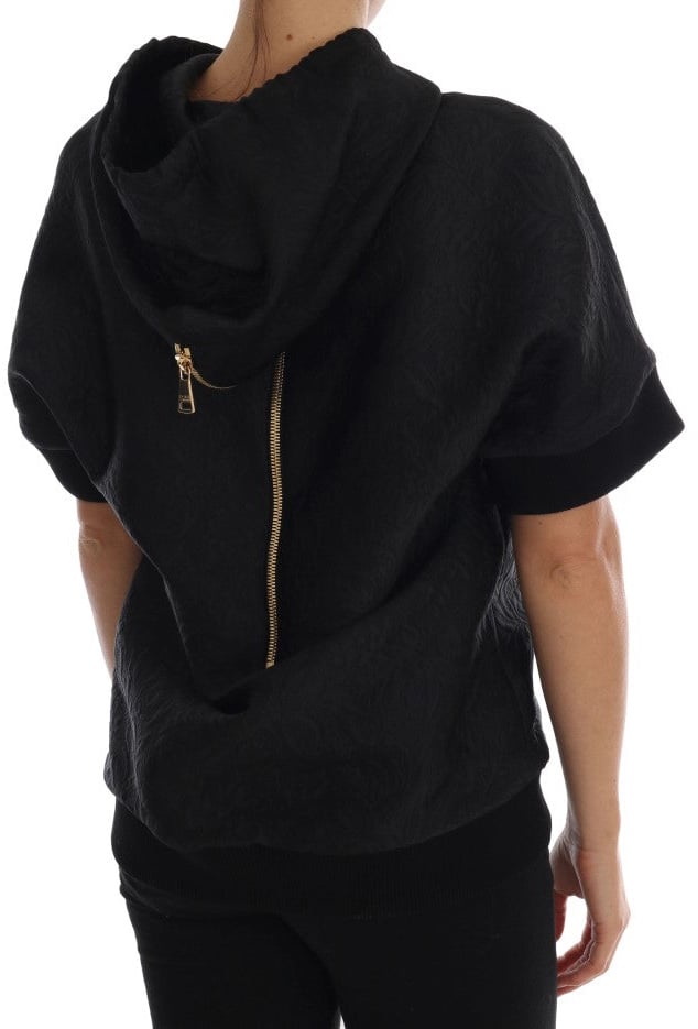Dolce & Gabbana Black Fairy Tale Crystal Hooded Sweater Zwart