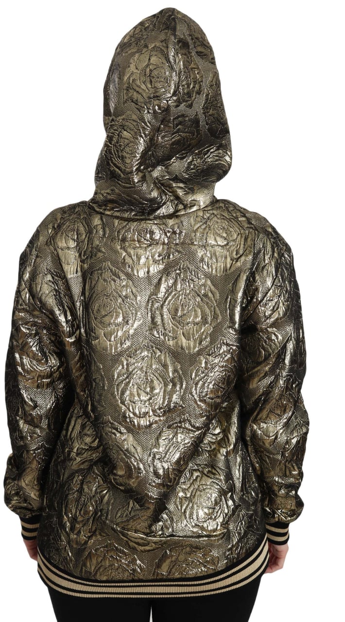 Dolce & Gabbana Im The Queen Jaquard Gold Sweatshirt Hoodie Divers