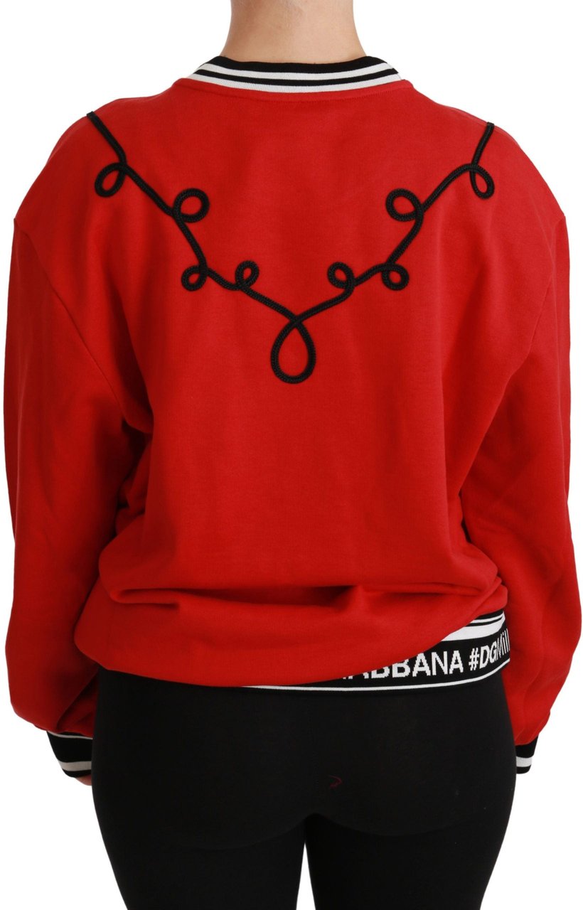 Dolce & Gabbana Red Queen Sequined Love Pullover Sweater Rood