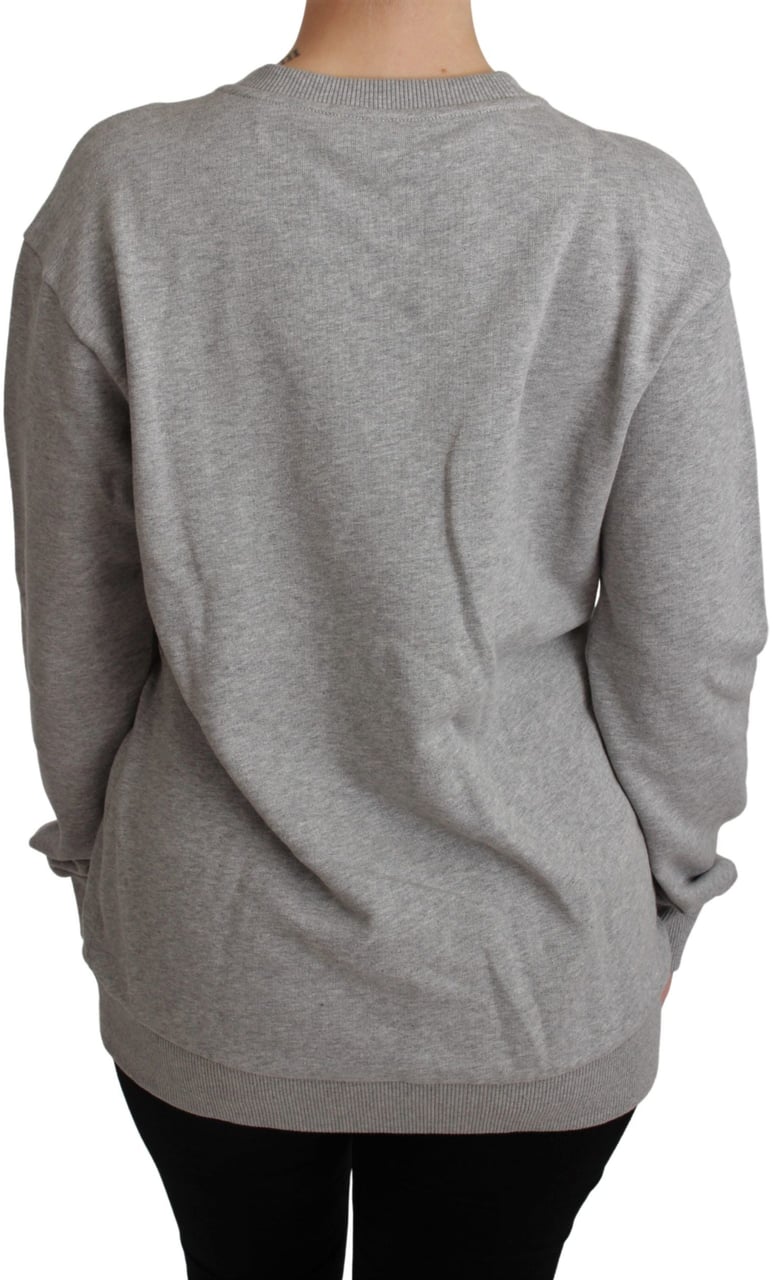 Dolce & Gabbana Gray #dgfamily Cotton Pullover Sweater Grijs