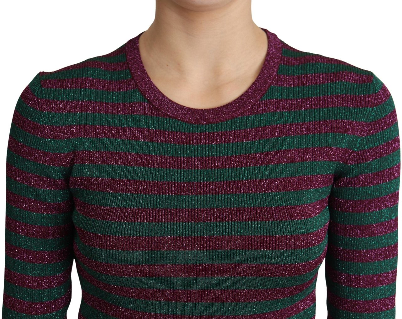 Dolce & Gabbana Multicolor Stripes Crew Neck Pullover Sweater Divers