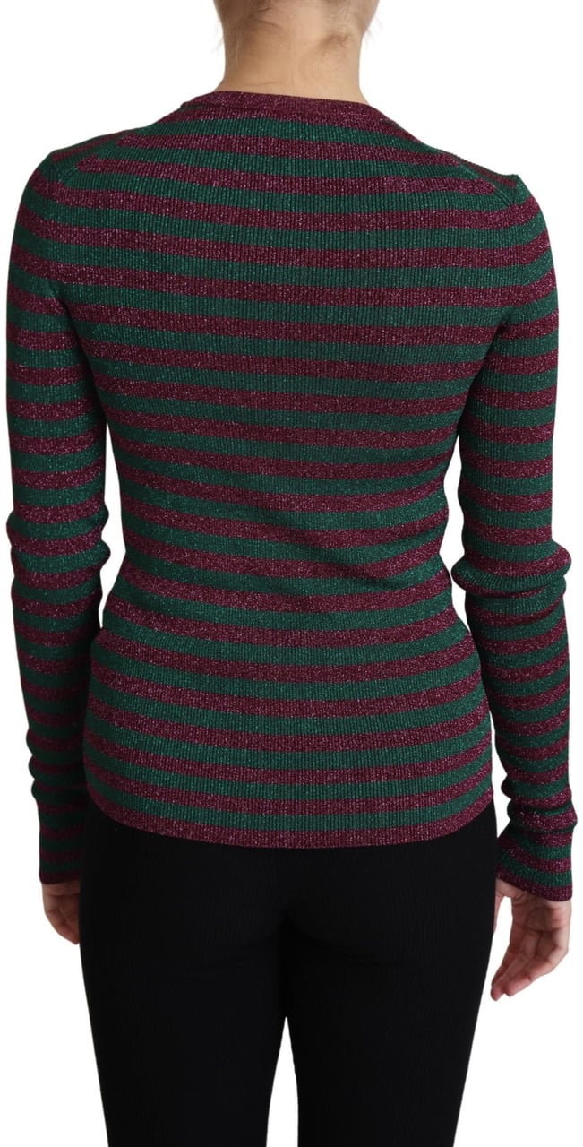 Dolce & Gabbana Multicolor Stripes Crew Neck Pullover Sweater Divers
