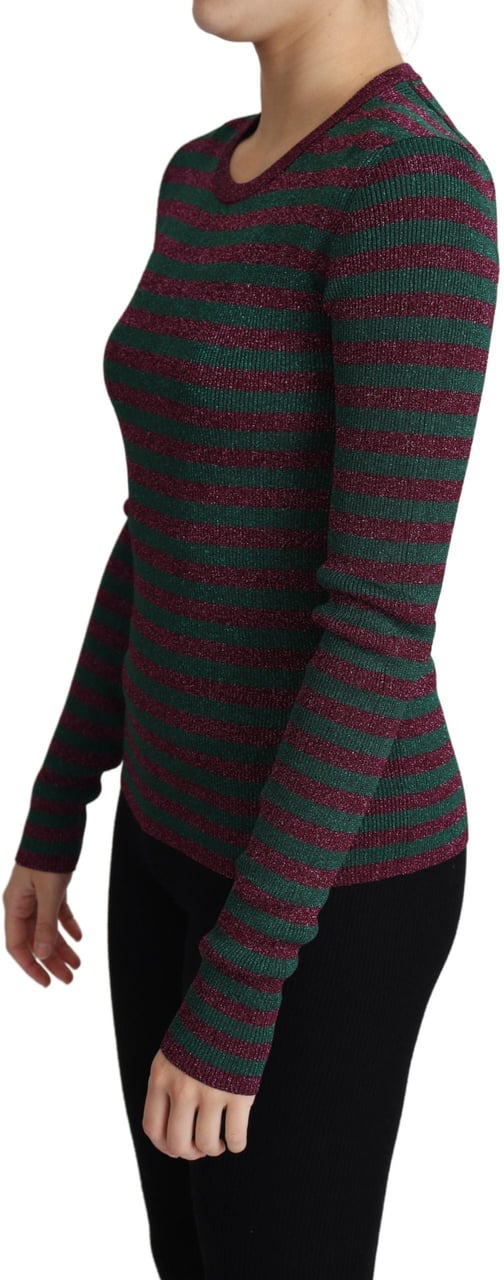 Dolce & Gabbana Multicolor Stripes Crew Neck Pullover Sweater Divers