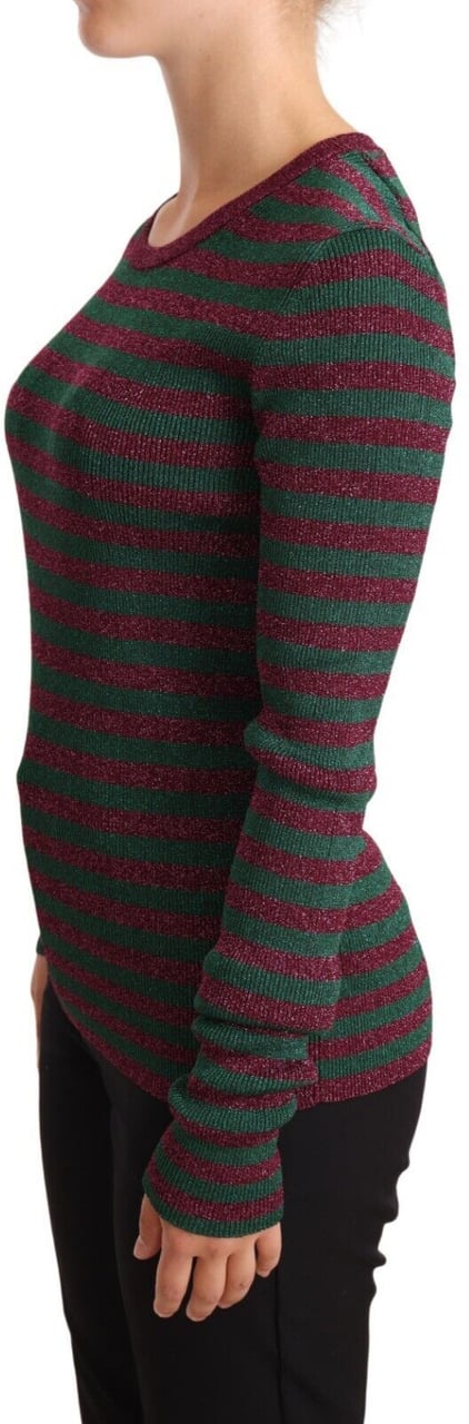 Dolce & Gabbana Multicolor Striped Crew Neck Pullover Sweater Divers