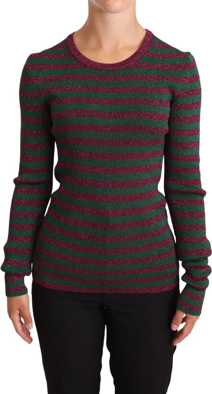Dolce & Gabbana Multicolor Striped Crew Neck Pullover Sweater Divers