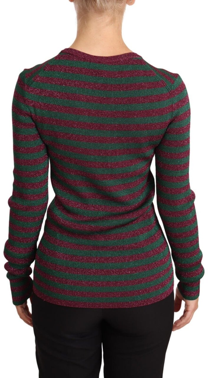 Dolce & Gabbana Multicolor Striped Crew Neck Pullover Sweater Divers