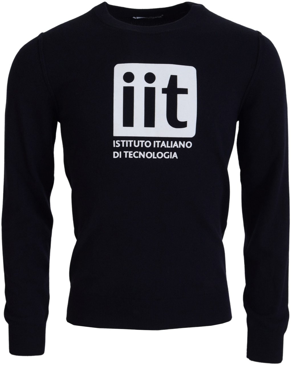 Dolce & Gabbana Blue Cashmere iit Print Pullover Sweater Blauw