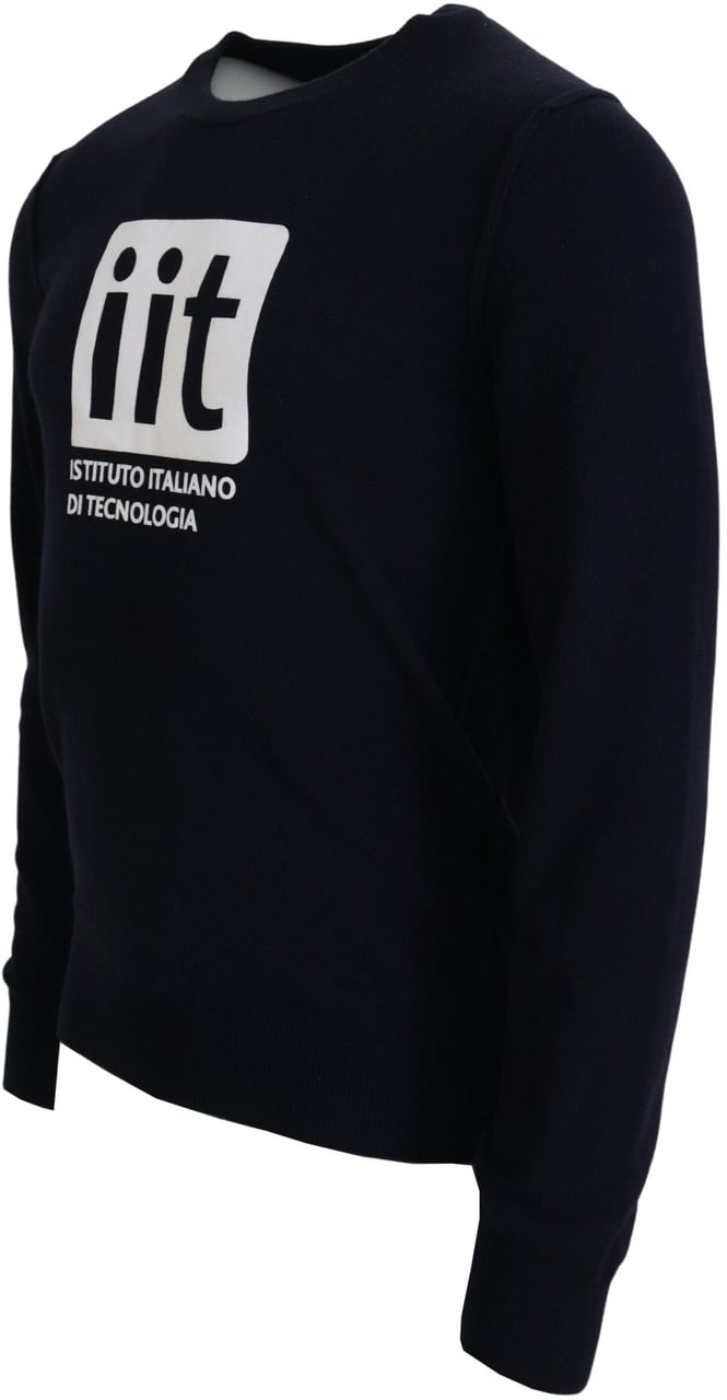 Dolce & Gabbana Blue Cashmere iit Print Pullover Sweater Blauw