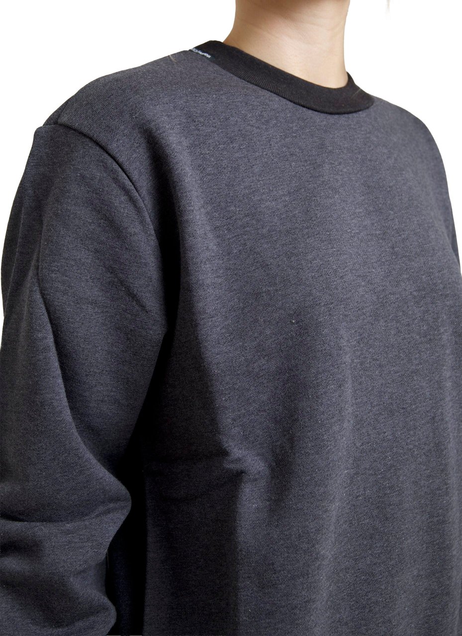Dolce & Gabbana Dark Gray Cotton Crew Neck Pullover Sweater Zwart