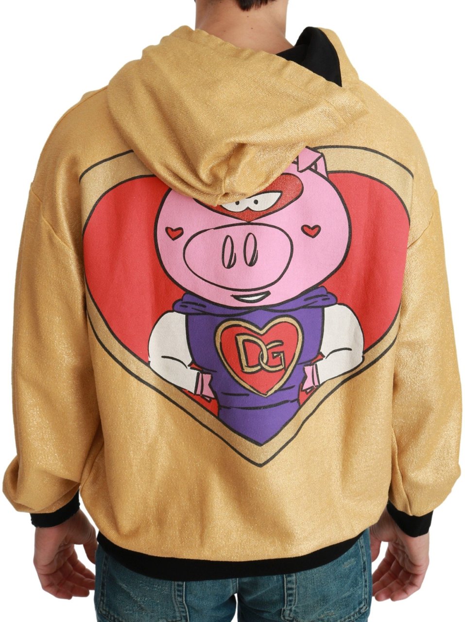 Dolce & Gabbana Gold Pig of the Year Hooded Sweater Goud