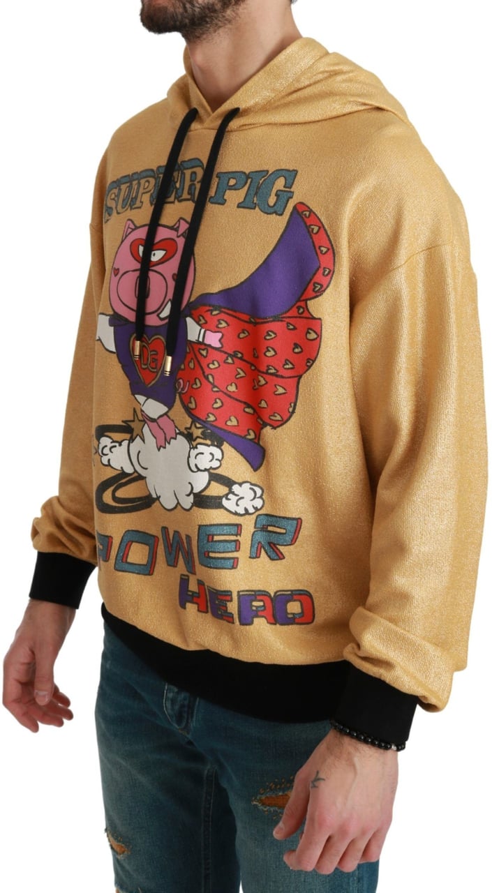Dolce & Gabbana Gold Pig of the Year Hooded Sweater Goud