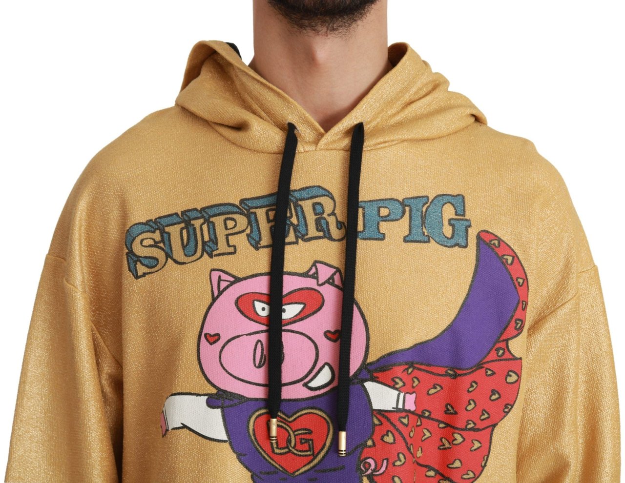 Dolce & Gabbana Gold Pig of the Year Hooded Sweater Goud