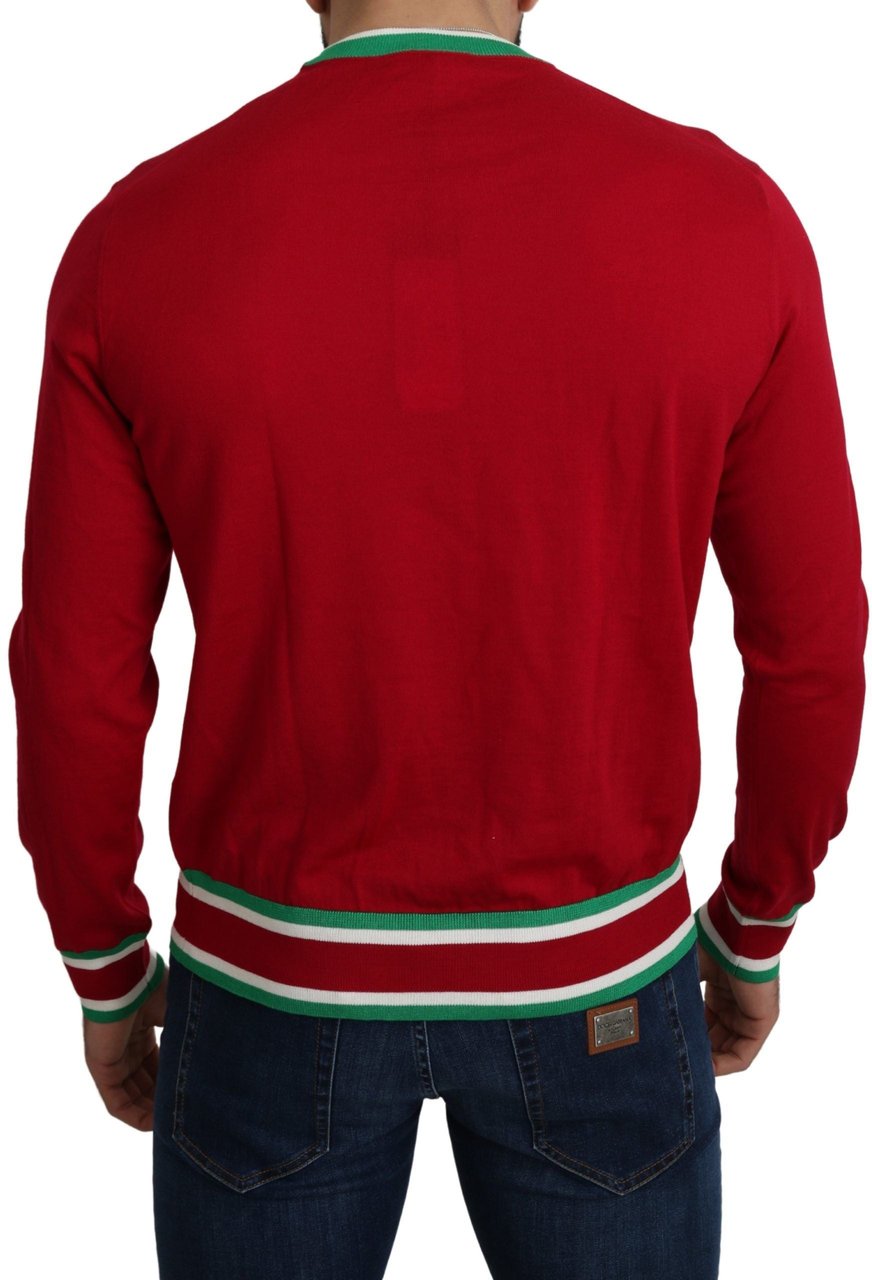 Dolce & Gabbana Red Wool Silk Pig of the Year Sweater Rood
