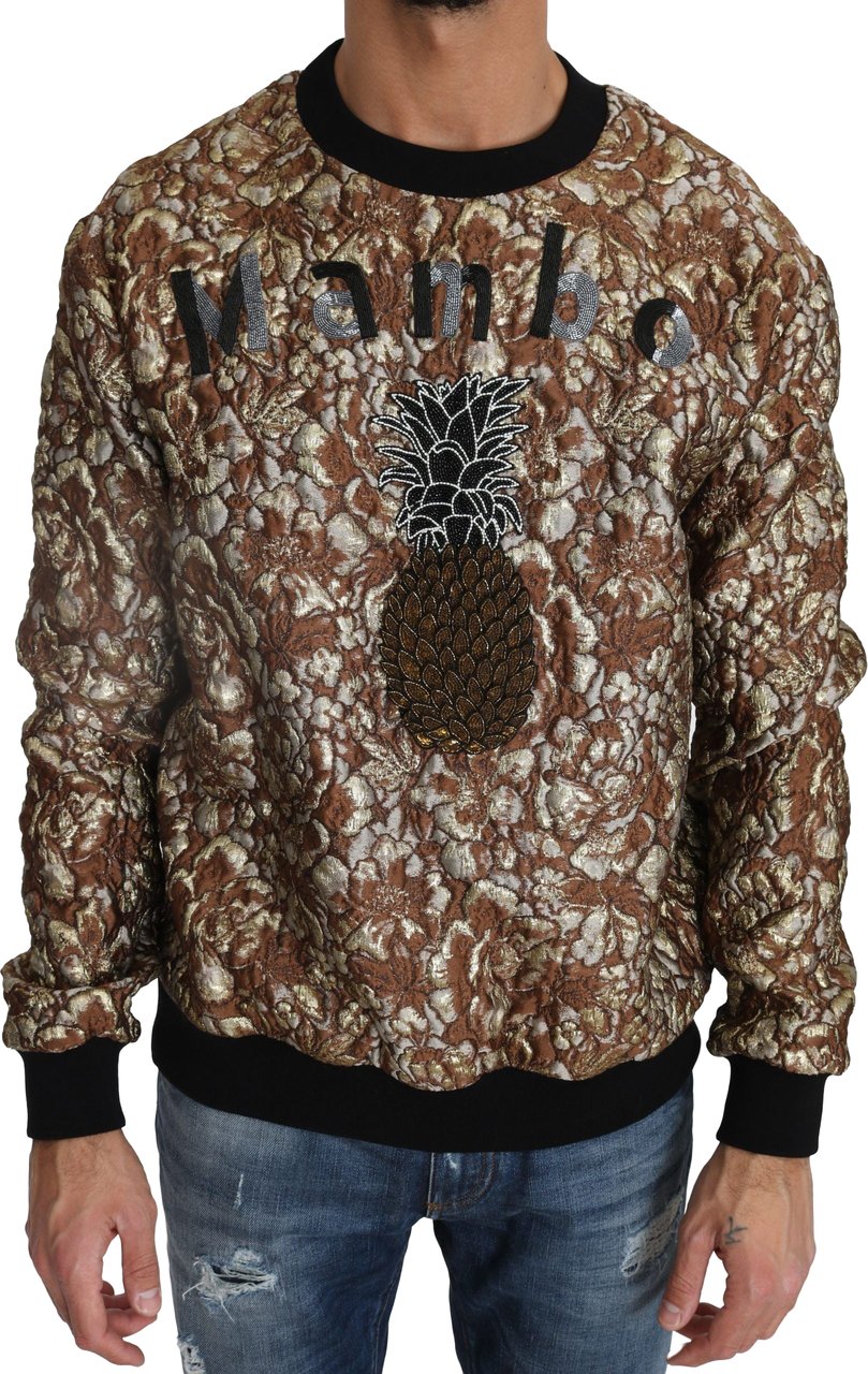 Dolce & Gabbana Multicolor MAMBO Jacquard Pineapple Pullover Sweater Divers