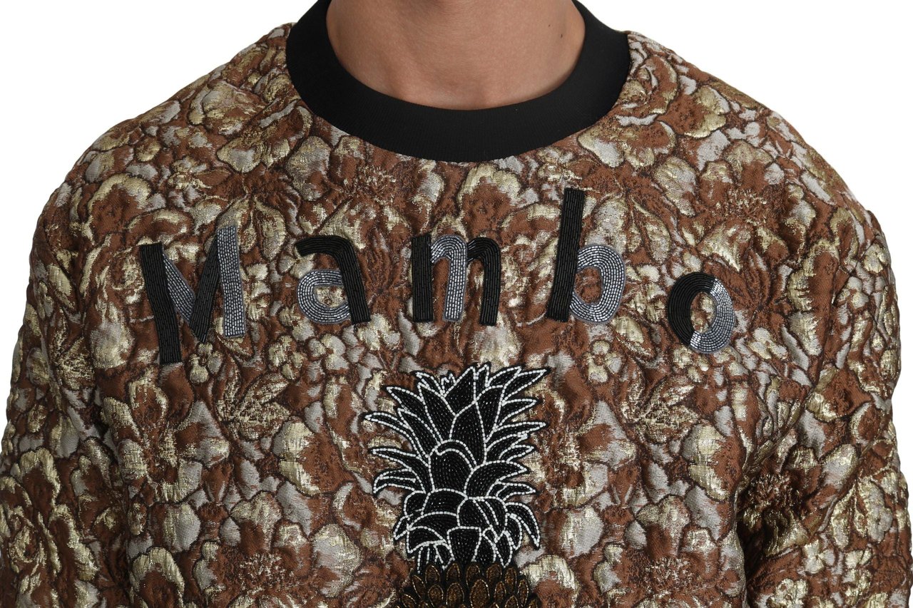 Dolce & Gabbana Multicolor MAMBO Jacquard Pineapple Pullover Sweater Divers
