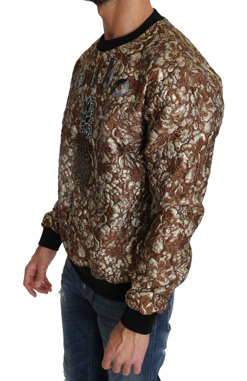 Dolce & Gabbana Multicolor MAMBO Jacquard Pineapple Pullover Sweater Divers