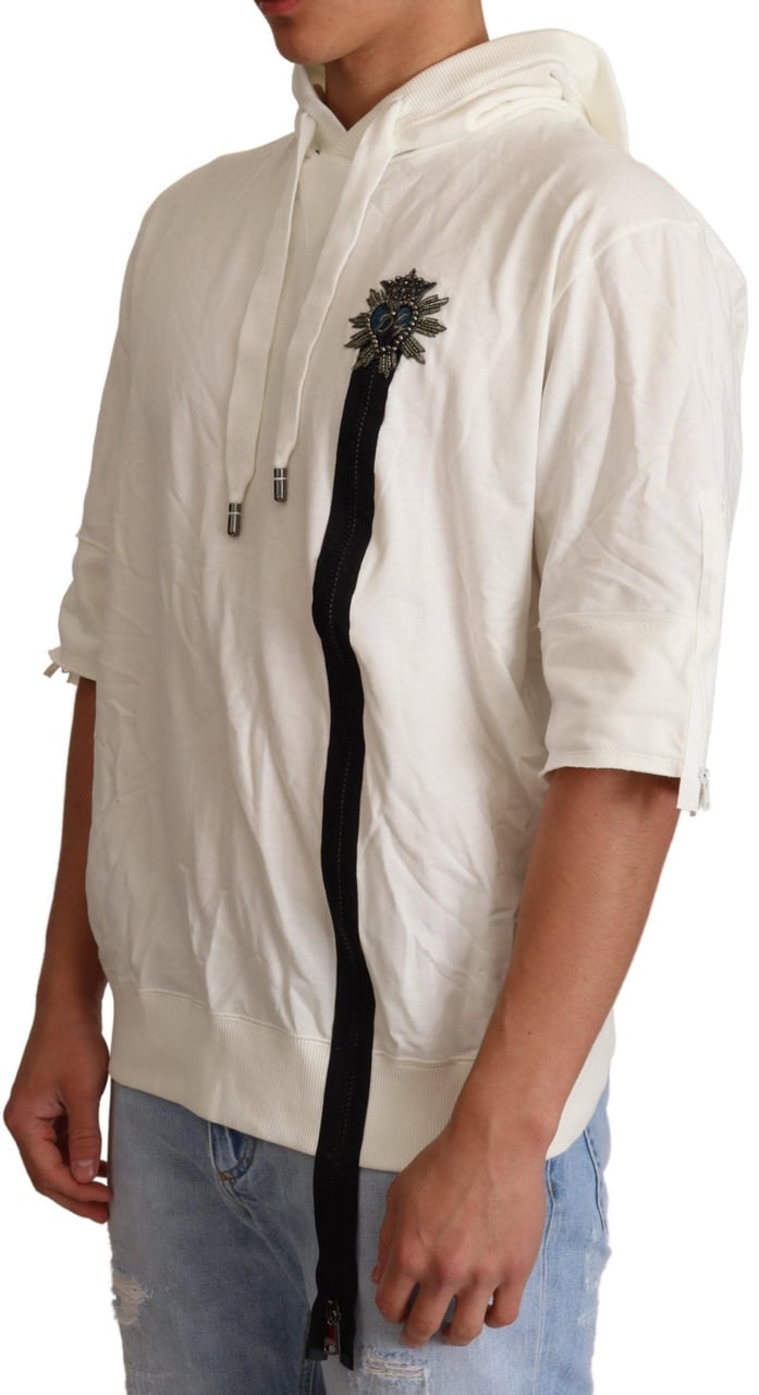 Dolce & Gabbana White Hooded Limited Edition Sweater Wit