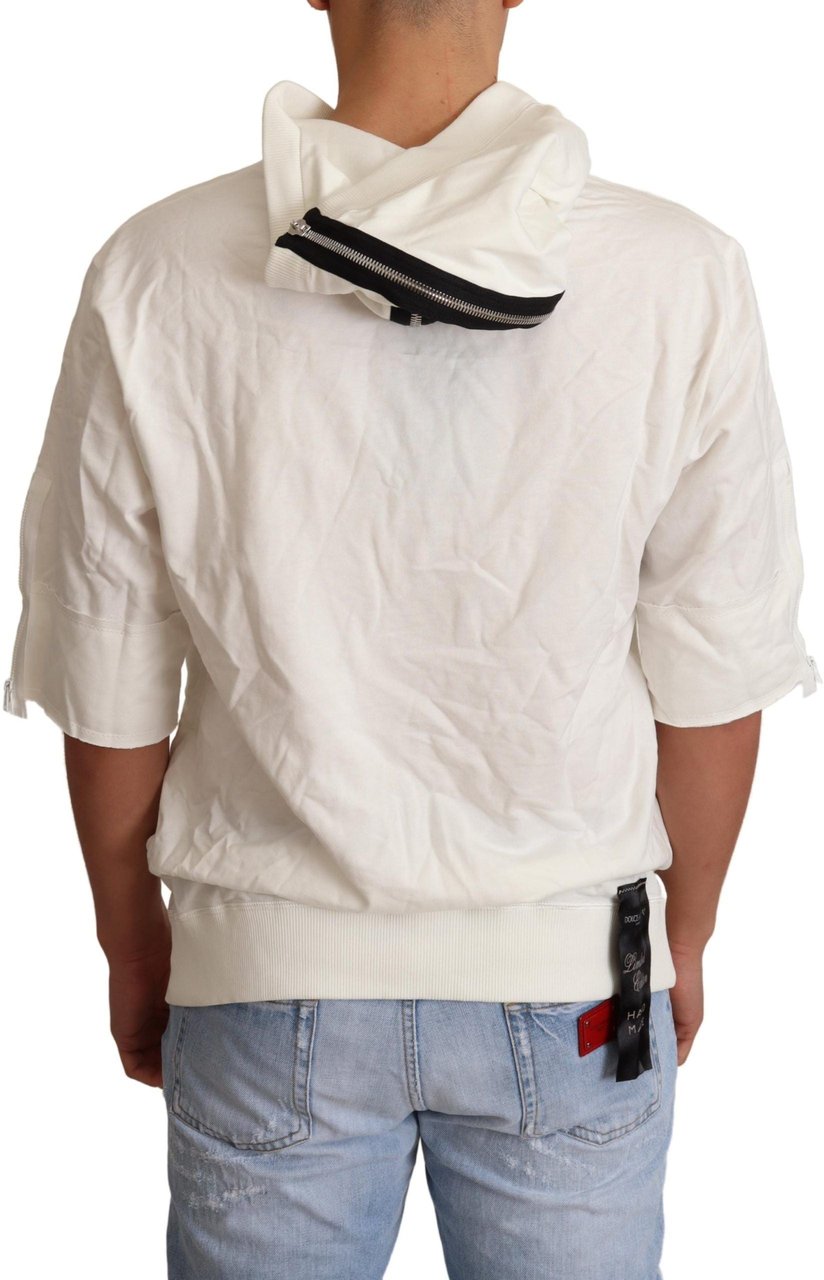 Dolce & Gabbana White Hooded Limited Edition Sweater Wit