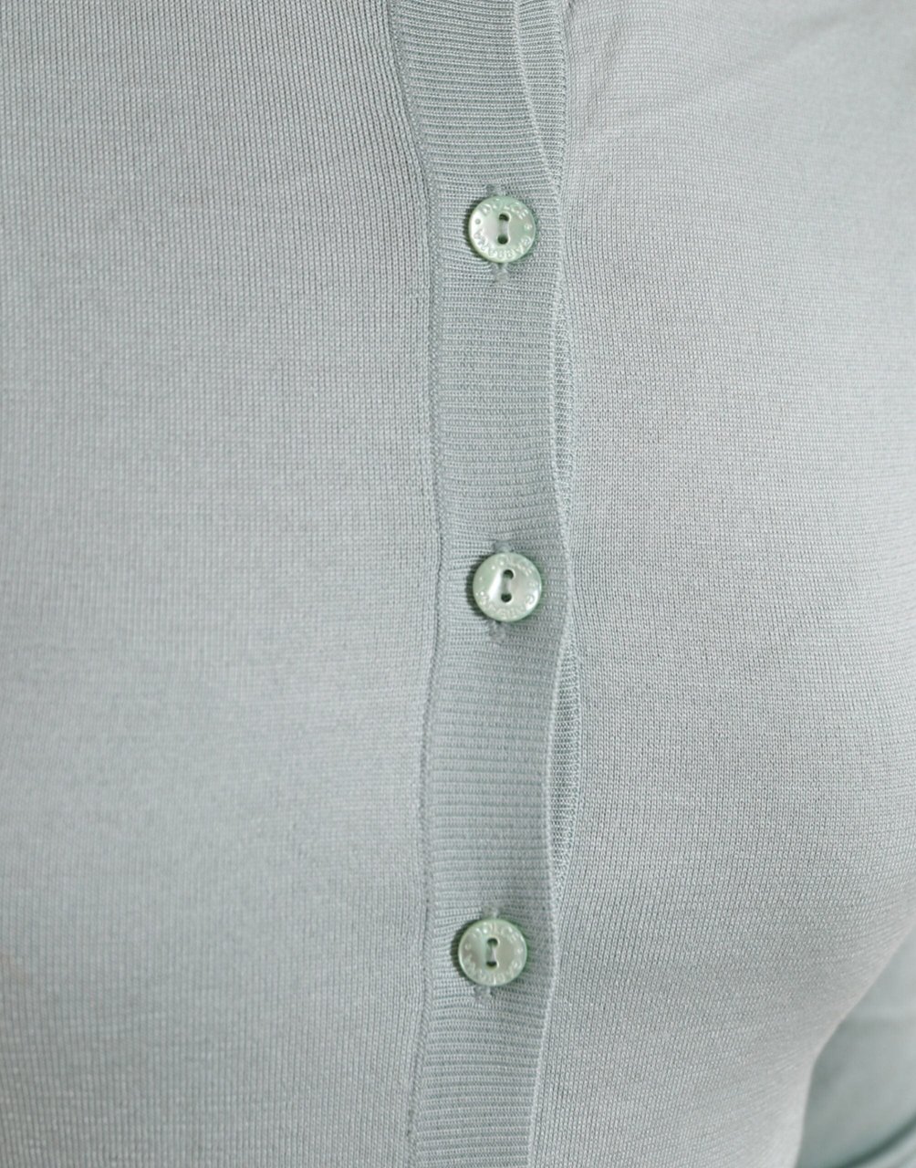 Dolce & Gabbana Light Blue Silk Crew Neck Cardigan Sweater Blauw