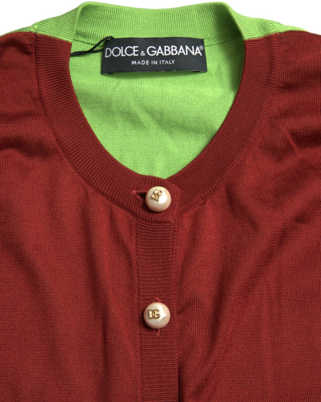Dolce & Gabbana Multicolor Silk Crewneck Cardigan Sweater Divers