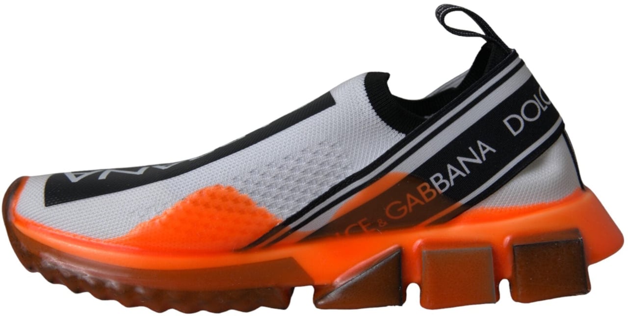 Dolce & Gabbana Black White Orange Slip On Sorrento Sneakers Shoes Divers
