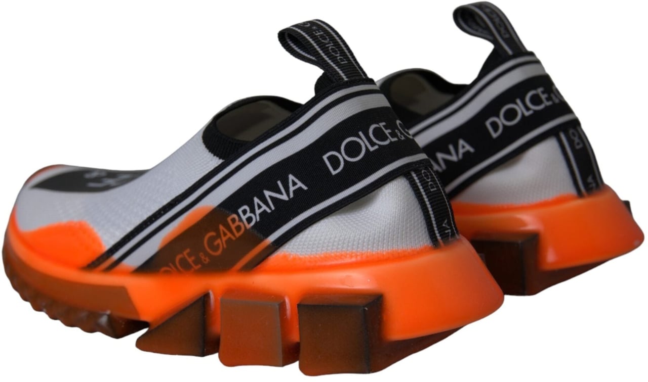 Dolce & Gabbana Black White Orange Slip On Sorrento Sneakers Shoes Divers