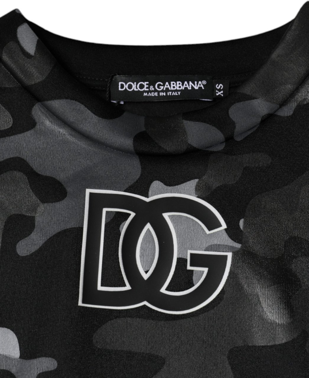 Dolce & Gabbana Black Camouflage Round Neck Sweatshirt Sweater Zwart