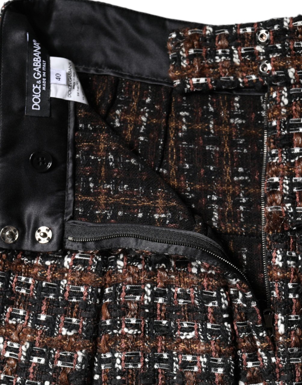 Dolce & Gabbana Multicolor High Waist Tartan Tweed A-line Mini Skirt Divers