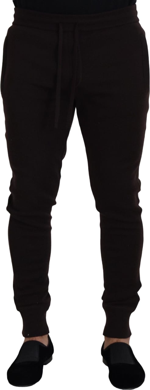 Dolce & Gabbana Brown Cashmere Trousers Bottoms Drawstring Pants Bruin